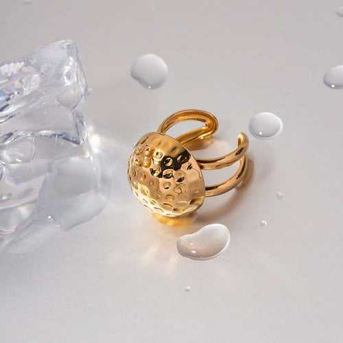 Golden Free Size Ring