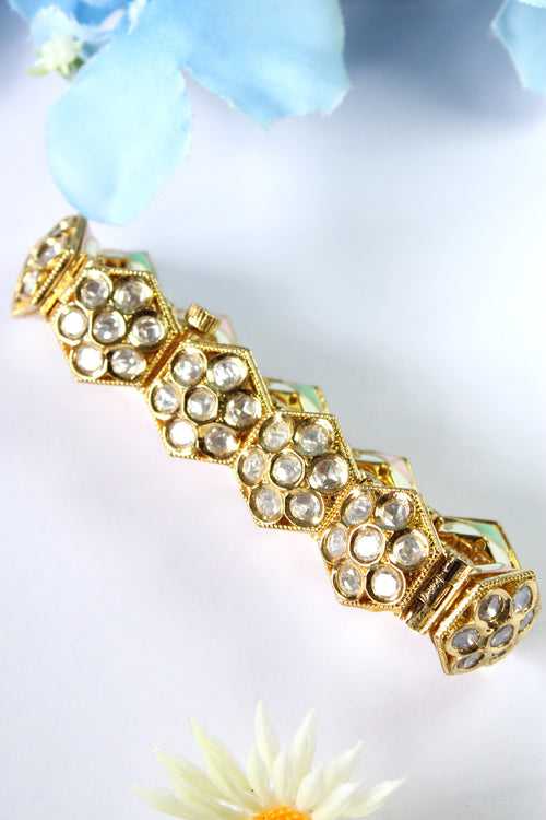 Gold Plated Kundan Bracelet
