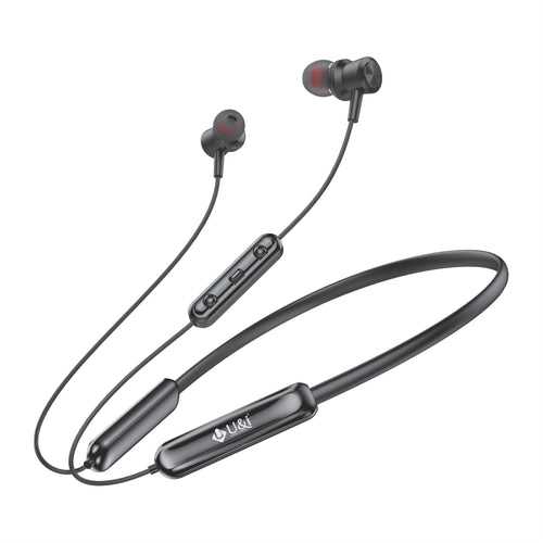 U&i Valley 80 Hours Music Time Fast Charging Wireless Neckband with mic Bluetooth Headset (Black, In the Ear)