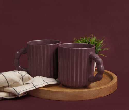 Lavender Bliss: Ceramic Coffee Mug Duo for Two( Set of 2)