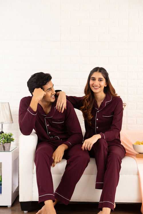 His & Hers Sangria Classic Pyjama Set