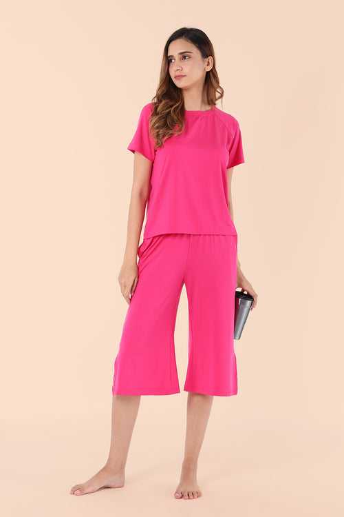 Insanely Soft TENCEL™ Modal Culotte Set- Pop Pink
