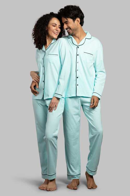 Hers Aqua Classic Pyjama Set