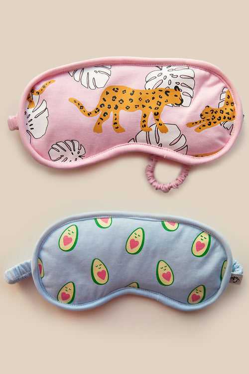 Sleep Masks Pack of 2 - Avocado & Bagheera