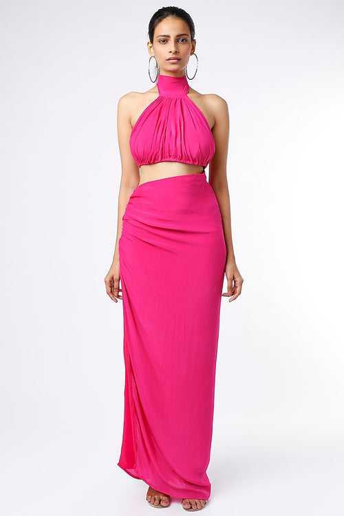 Hot Pink Backless Dress