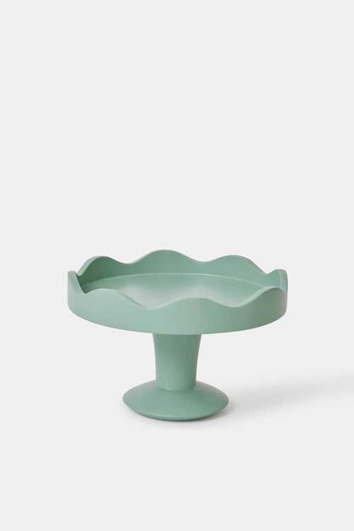 Scalloped Service Stand - Teal