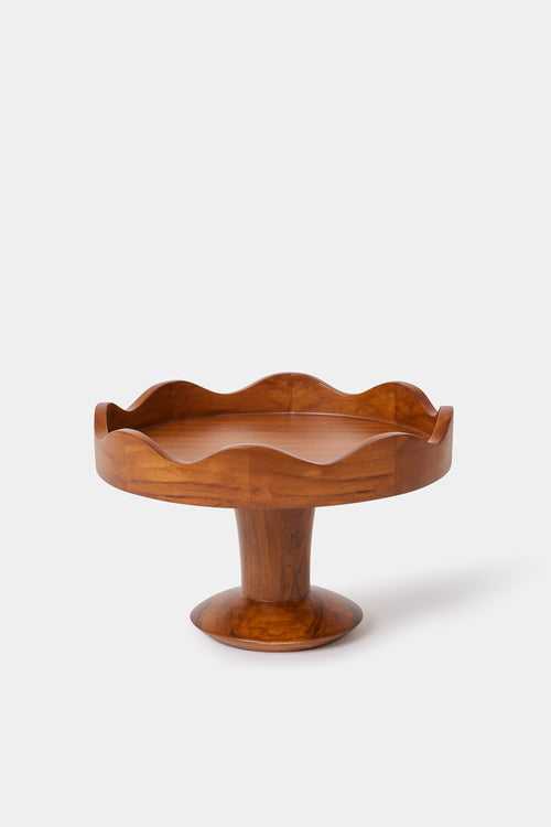 Scalloped Service Stand - Natural