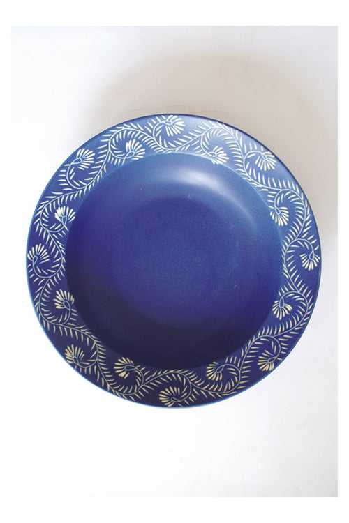 Henna Flat Platter - Matte Blue (Seconds)