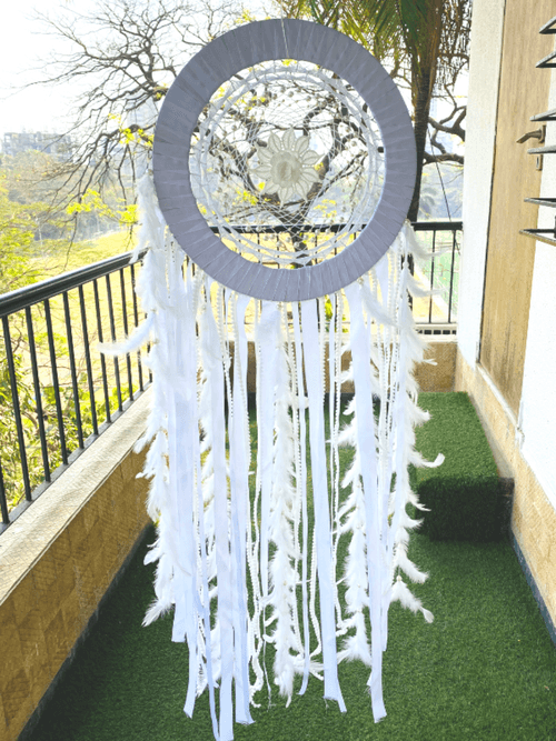 Big White Flower  (16 inch) Large  Dream Catcher