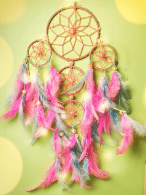 Pastel Blue & Pink  4 Tier Dream Catcher