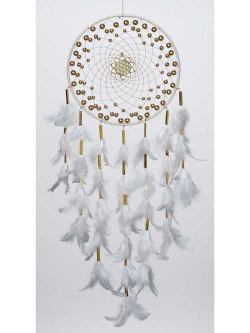 White Flower of Life Dream Catcher