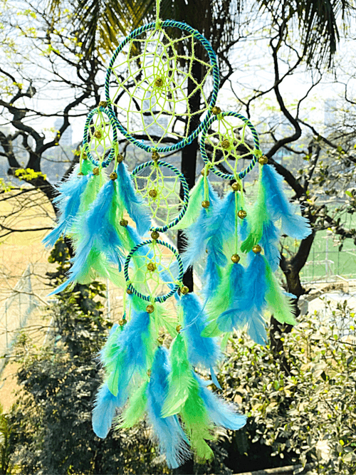 Neon green and blue 4 tier Dream Catcher