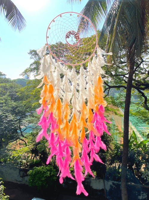 Large Pastel Peach Tree Dream Catcher