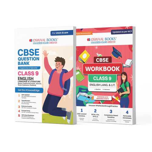 CBSE Question Bank + CBSE Workbook Class 9 English Language & Literature (Set of 2 Books) Updated As Per NCF For Latest Exam