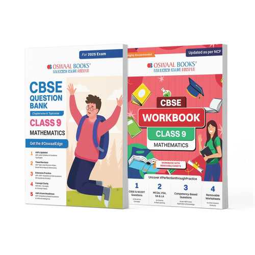 CBSE Question Bank + CBSE Workbook Class 9 Mathematics (Set of 2 Books) Updated As Per NCF For Latest Exam