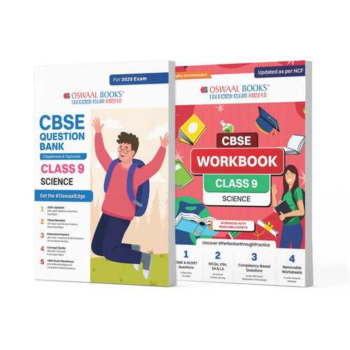 CBSE Question Bank + CBSE Workbook Class 9 Science (Set of 2 Books) Updated As Per NCF For Latest Exam