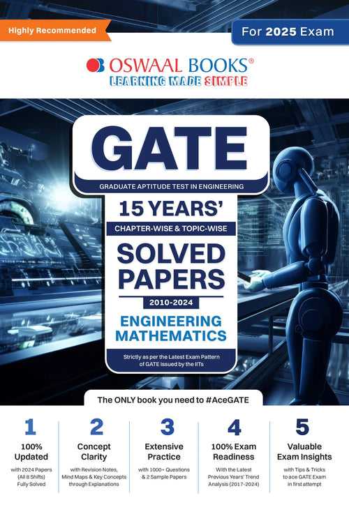 GATE Chapter-wise Topic-wise 15 Years' Solved Papers 2010 to 2024 | Engineering Mathematics For 2025 Exam