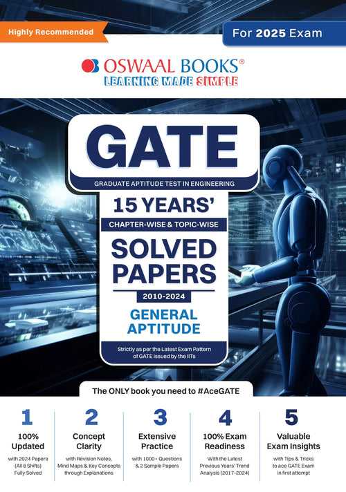 GATE Chapter-wise Topic-wise 15 Years' Solved Papers 2010 to 2024 | General Aptitude For 2025 Exam
