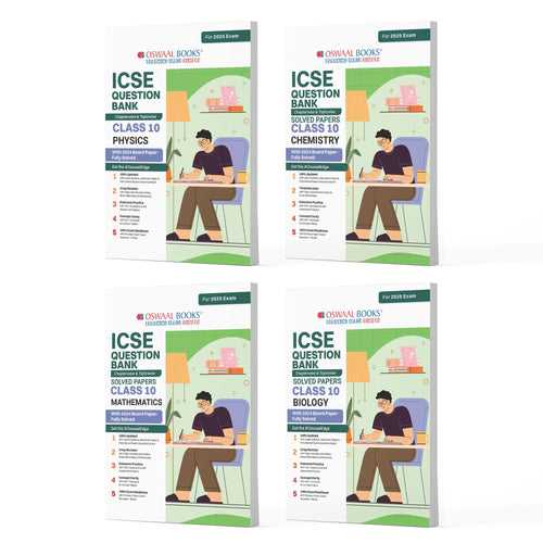 ICSE Question Bank Chapter-wise Topic-wise Class 10 (Set of 4 Books) Physics, Chemistry, Maths and Biology For 2025 Board Exams