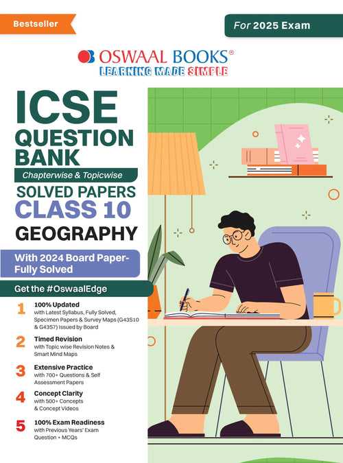 ICSE Question Bank Class 10 Geography | Chapterwise | Topicwise | Solved Papers | For 2025 Board Exams