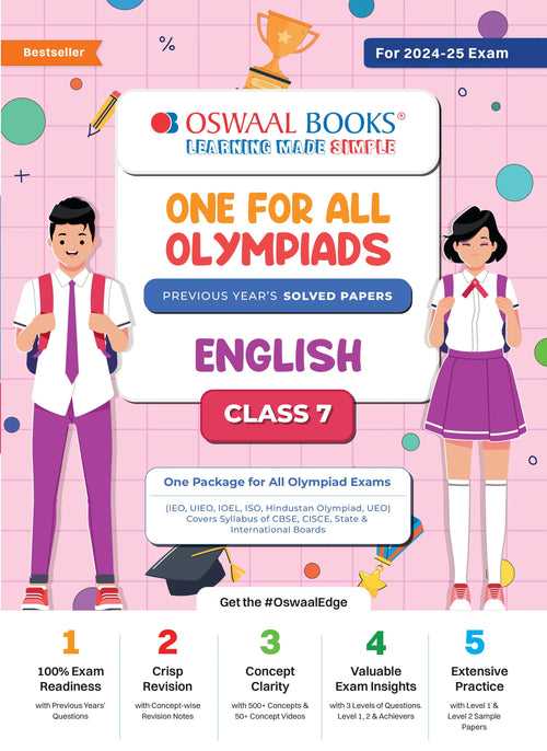 One For All Olympiad Class 7 English | Previous Years Solved Papers | For 2024-25 Exam
