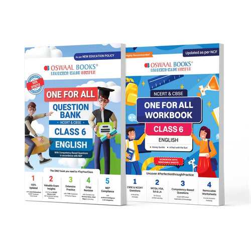 One For All Question Bank + One For All Workbook (NCERT & CBSE) Class 6 English (Set of 2 Books) | Updated As Per NCF For Latest Exam