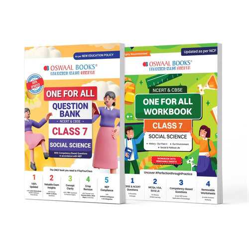 One For All Question Bank + One For All Workbook (NCERT & CBSE) Class 7 Social Science (Set of 2 Books) | Updated As Per NCF For Latest Exam