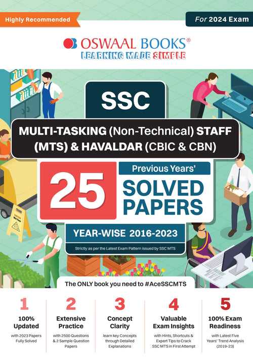 SSC Multi-Tasking (Non-Technical) Staff (MTS) & Havaldar (CBIC & CBN) |25 Previous Years' Solved Papers | Year-Wise 2016 to 2023 | For 2024 Exam