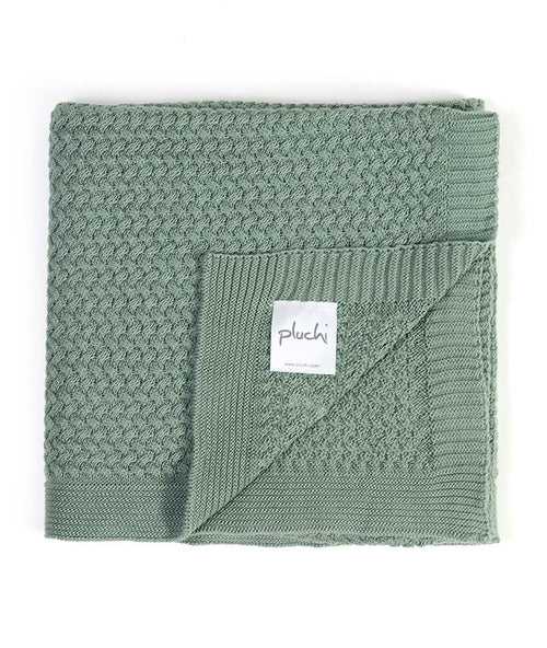 Giggle Knit  Indus Blue Color Cotton Knitted Ac Blanket For Baby / Infant / New Born For Use In All Seasons