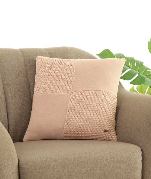 Kelly Fusion Crepe Cotton Knitted Decorative 18 X 18 Inches Cushion Cover