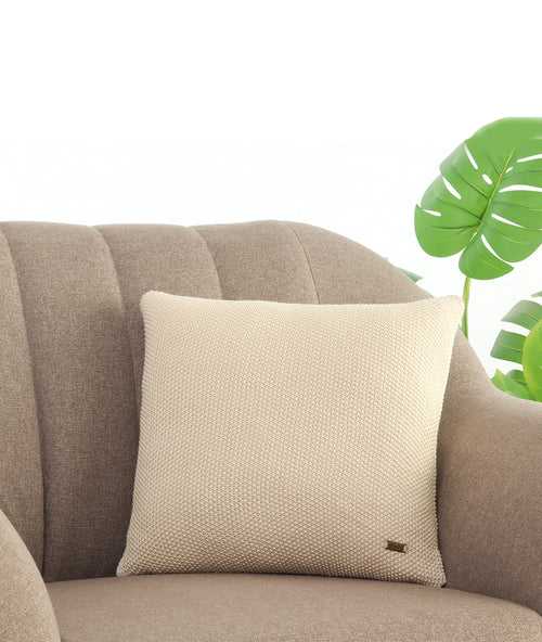 Mini Moss Knit Natural Cotton Knitted Decorative 16 X 16 Inches Cushion Cover