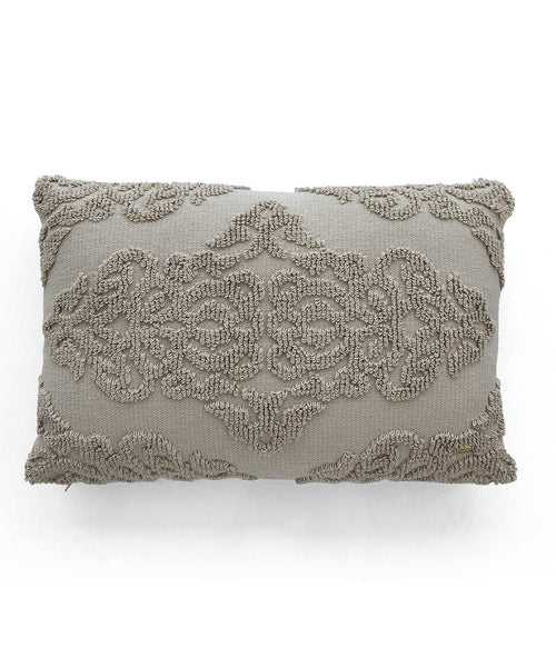 Damask Cotton Knitted Decorative Cushion Cover (Light Grey)