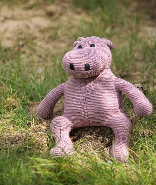 Baby Hippo Punch Pink Colour Cotton Knitted Stuffed / Plush / Soft Toy for Babies and Kids