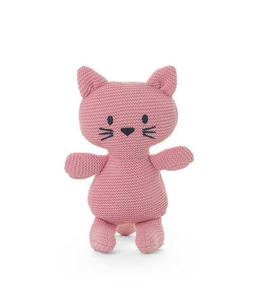 Kitty Cat Cotton Knitted Stuffed Soft Toy (Light Pink)