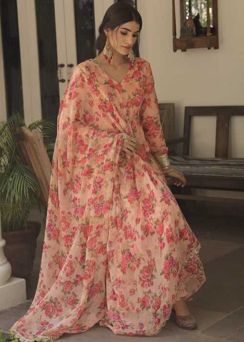 Khwabeeda Rose Pink Anarkali Set