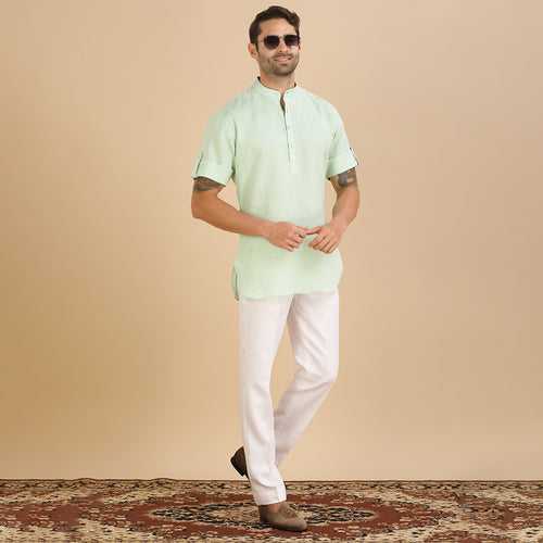 Luminous Men's Light Green Kurta Shirt