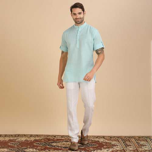 Elegance Skyline Light Blue Short Kurta