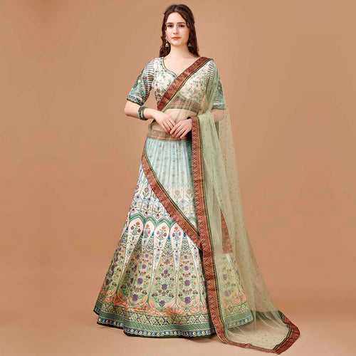 Light Mint Green Embroidered Lehenga Set