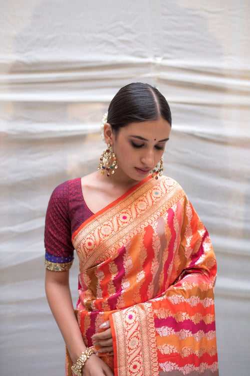 Karni- Multicolor Silk Brocade Banarasi Saree