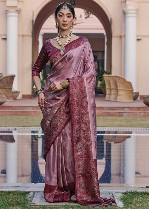 Shades Of Purple Designer Satin Silk Saree