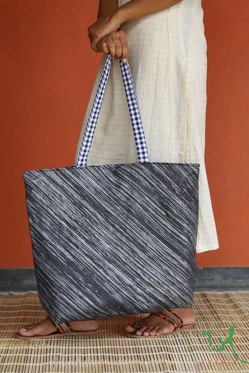 Grey Shades Upcycled Plastic Oversized Tote Bag