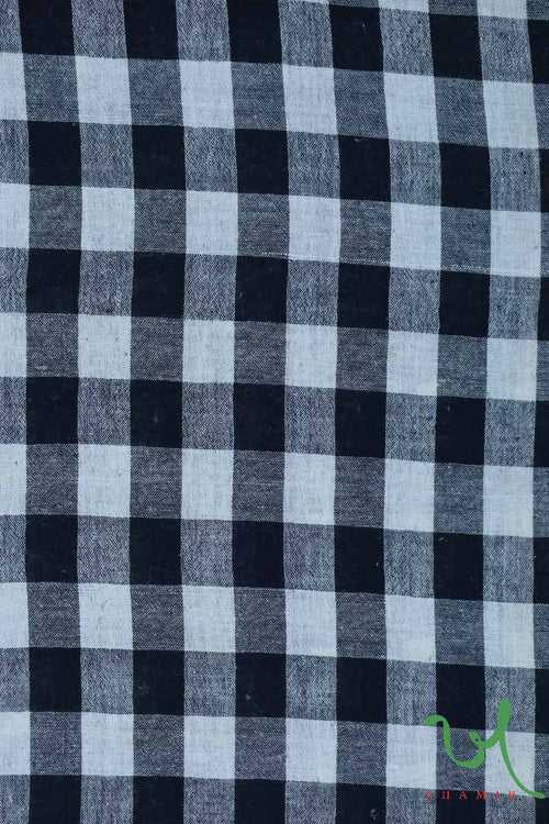 Black White Gingham Checks Kala Cotton Fabric