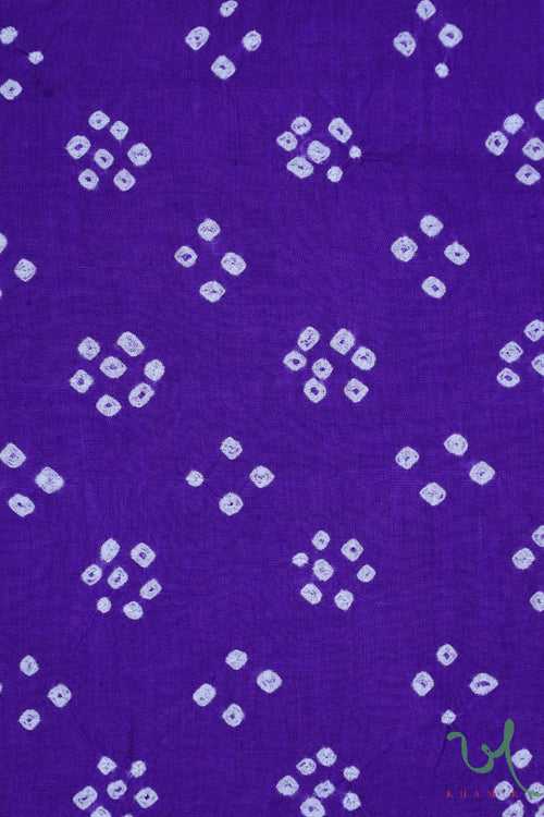 Violet Bandhani Handwoven Muslin Fabric