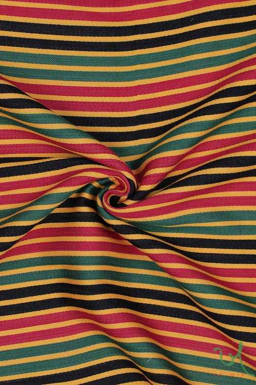 Bold Stripes Handloom Mashru Fabric