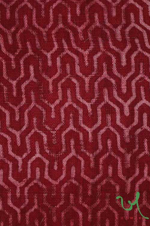Red Ajrakh Kala Cotton Peti Fabric