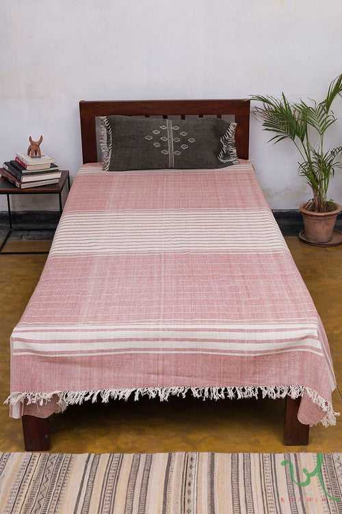 Salmon Organic Kala Cotton Single Bedsheet