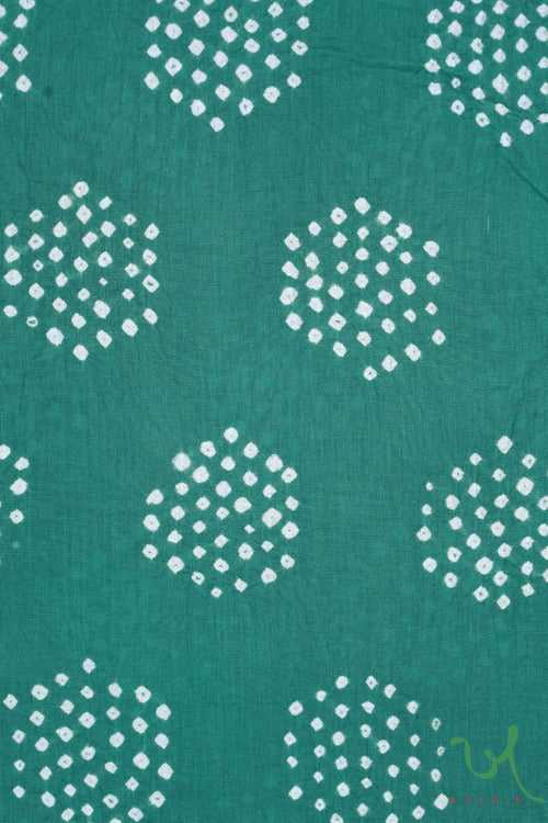 Teal Hexagon Bandhani Cotton Fabric