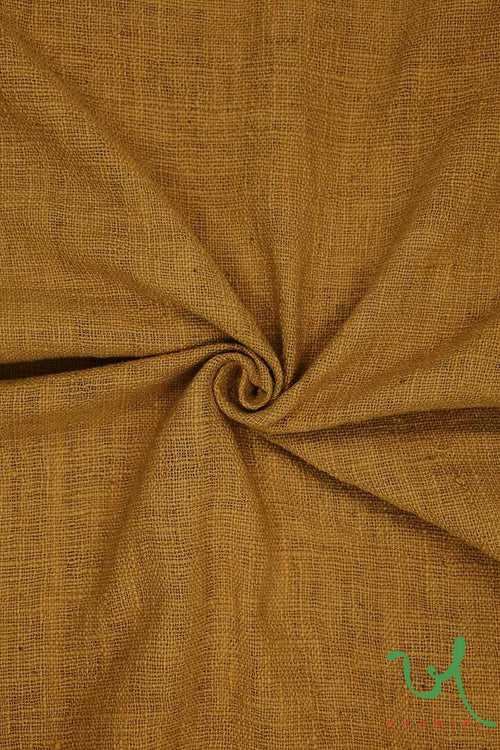 Mustard Peti Charkha Kala Cotton Fabric