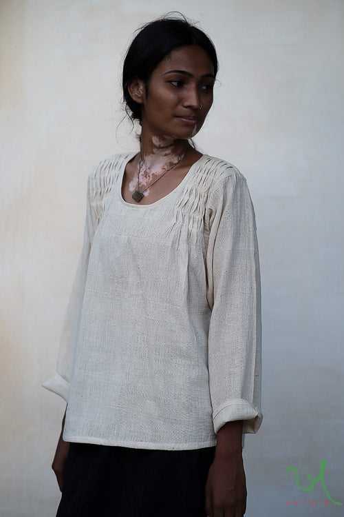 Off-white Ambar Kala cotton gathered top