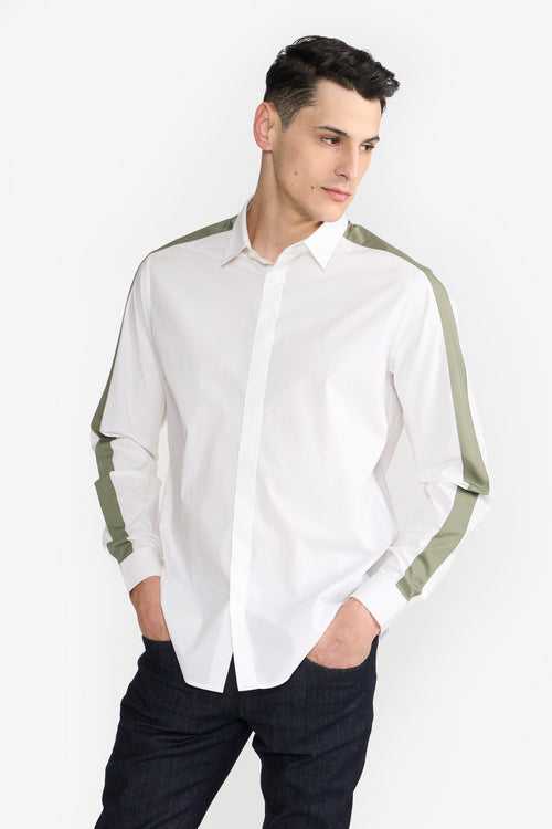 JOSS WHITE & OLIVE MEN'S SHIRT